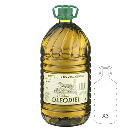 Aceite de Oliva Virgen Extra Oleodiel Variedad Picual. Garrafa 5 l - 3 Uds